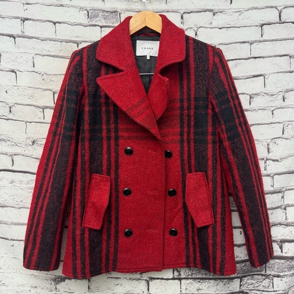 Frame Buffalo Check Peacoat in Hunter Red Multi
Size XS - Picture 2 of 9